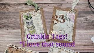 How to make Crinkle Tags for Journals junkjournal asmrsounds [upl. by Na]