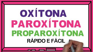 ✅ Sílaba Tônica Oxítona Paroxítona e Proparoxítona  Rápido e fácil  Profª Aline [upl. by Fredrika]