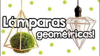 DIY Lámparas geométricas con POPOTES ✄ Barbs Arenas Art [upl. by Limann]