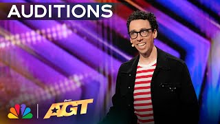 Jonathan Burns Delivers Hilariously Cheesy Magic  Auditions  AGT 2024 [upl. by Jerman]