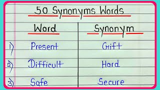 50 synonyms words in english  Common synonyms words  What is synonyms  Useful synonyms [upl. by Eelannej655]