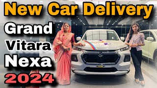 New car 🚘 celebration 🎊 Delivery🥳Grand Vitara NEXA Dhamtari Showroom CG 2024 Chandu0003 vlogs [upl. by Jaunita]