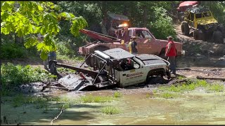 Off Road Wrecker buried in the mud 44 inch tires covered [upl. by Thalia252]