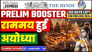 22 January 2024 Current Affairs  Today Hindu Newspaper  Daily Current Affairs  22 January 2024 [upl. by Ynnus]