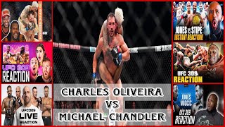 UFC 309 Charles Oliveira vs Michael Chandler 2 Fight Reactions [upl. by Ecydnac]