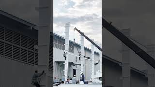 Steel structure installation  US Buildings [upl. by Aloin]