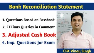 Adjusted Cash Book in BRS CA Foundation [upl. by Atirac]