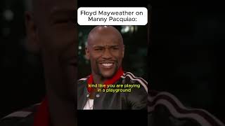 Floyd Mayweather on Manny Pacquiao during interview boxing mannypacquiao floydmayweather [upl. by Pavlish782]