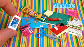 DIY Realistic Miniature Back To School Supplies Pack  DollHouse [upl. by Bernetta]