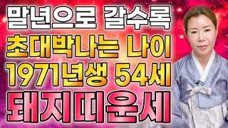 말년에 갈수록 금전재물 대박나는 2024년 1971년생 54세 돼지띠운세🐷  71년생 돼지띠의 운명과 평생의 운세  2024년 대박나는 54세 돼지띠운세 [upl. by Uchish]