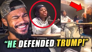 Black Student Defends TRUMP amp COOKS entire class and teacher [upl. by Nive478]