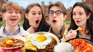 Cambridge Students Try Korean Instant Noodles for the First Time [upl. by Aniteb795]