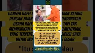 GAJI SETARA JAJAN RAFATHAR Raffi Ahmad Tak Masalahkan Gaji Di Kementrian raffiahmad trending [upl. by Nerrej]