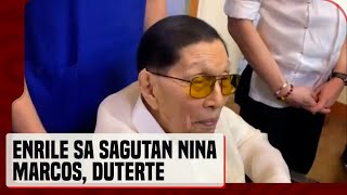 Juan Ponce Enrile sa mga pahayag ni Vice Pres Duterte vs Pres Marcos Let us cool it down [upl. by Lodovico740]