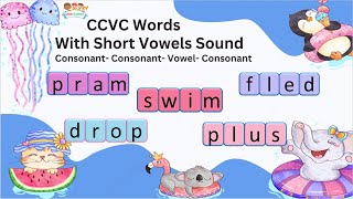 Learn to Read Using CCVC Words  Phase 4 Words  CCVC Word Blending with Short Vowels  Kidscademy [upl. by Skelton985]