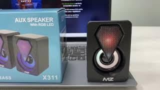 MZ X311 DESKTOP SPEAKER 20 Colorful Digital Speaker with RGB LED 6 W LaptopDesktop Speaker [upl. by Neda]