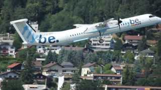 FlyBe Dash 8400 takeoff at Innsbruck Airport [upl. by Maharba]