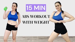 15 MIN STANDING ABS  WEIGHT WORKOUT  Full Core Workout for Strong Abs [upl. by Frannie]