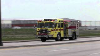 Toronto Pearson Airport Fire Red 8 Responding [upl. by Eeralav]