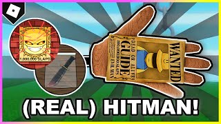 Slap Battles  How to ACTUALLY get HITMAN GLOVE  quotSHARP SHOOTERquot amp quotCOURT EVIDENCEquot BADGES ROBLOX [upl. by Atnod]