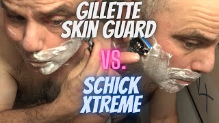 Gillette Skin Guard Razor Vs Schick Xtreme 5 Razor [upl. by Filemon53]