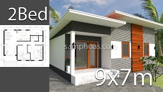 Plan 3d Home Design 9x7m 2 Bedrooms [upl. by Thalia]