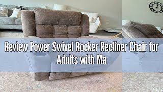 Review Power Swivel Rocker Recliner Chair for Adults with Massage USB and TypeC Ports Infinite [upl. by Aener259]