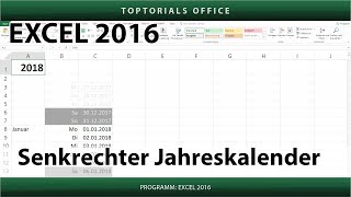 Senkrechter Jahreskalender Excel [upl. by Amaj982]