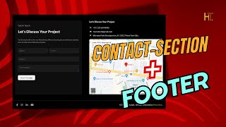 How To Code To Create A Full Contact Section With Footer Using HTML amp CSS  HevroTech [upl. by Supple]