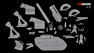 Instructions for assembling Selfpropelled artillery Models for 3D printing [upl. by Ynffit526]