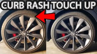 Curbed Tesla Wheel Touch Up and Paint Correction [upl. by Assirod]