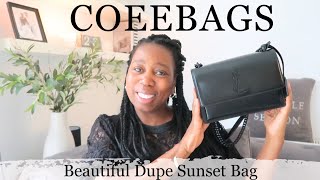 UNBOXING MY NEW DUPE DESIGNER HANDBAG COEEBAG SUNSET YSL [upl. by Nims]