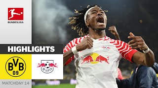 Borussia Dortmund  RB Leipzig 23  Highlights  Matchday 14 –Bundesliga 202324 [upl. by Mcilroy]