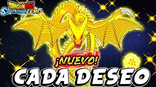 ⚡TODOS LOS DESEOS DE SUPER SHENRON Y SHENRON En Dragon Ball Sparking Zero [upl. by Karlow]