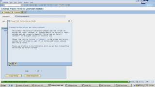 Factory Calendar configuration in SAP  Live demo in the system [upl. by Josephson]