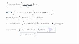 Primitiva por partes de arccosx [upl. by Ahsats]