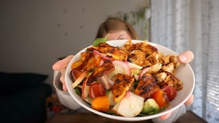 Halloumi amp Nectarine Salad Mukbang  Storytime amp Life Updates  Eat with Me [upl. by Eolhc]