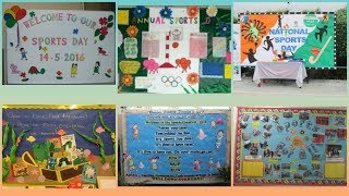 Sports day school display board ideas  Notice board on sports day [upl. by Calderon]