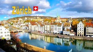 Zurich Switzerland  Relaxed tour in the city of Zurich [upl. by Ailedroc570]