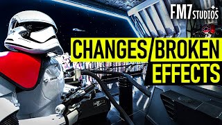 CHANGESBROKEN EFFECTS on Star Wars Rise of the Resistance Disney Theme Parks [upl. by Bock]