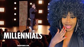 FIRST TIME REACTING TO  JIM JEFFERIES quotMILLENNIALSquot [upl. by Nosidda]