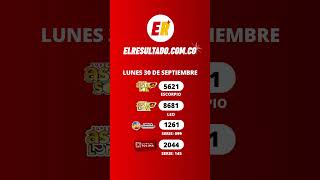 RESULTADO LOTERIA CUNDINAMARCA  LOTERIA TOLIMA Y ASTRO LUNES 30 de septiembre 🤩 Shorts [upl. by Nizam310]