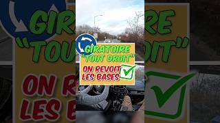 Giratoire Sortie TOUT DROIT ⬆️ autoecole permisdeconduire giratoire conduiteonline [upl. by Gudrun]