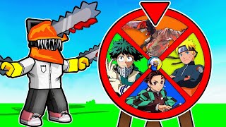 Spinning a Wheel to Decide which ANIME POWER I Get in Roblox [upl. by Coraline288]