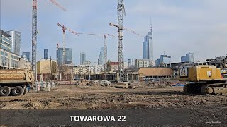 Warszawa  Warsaw Budowa Towarowa 22  budowa budynku B  Construction of Towarowa 22  12112023 [upl. by Shedd456]