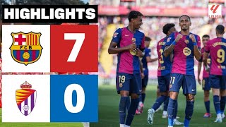 FC BARCELONA 7  0 REAL VALLADOLID CF  RESUMEN LALIGA EA SPORTS [upl. by Lobell]