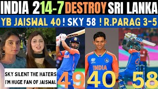 INDIA 2137 DESTROYED SRI LANKA BY 43 RUNS😱SKY 58  Jaiswal 40  Pant 49  Asingh 224  Rayan 3w [upl. by Oedama]