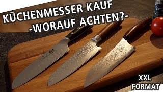 Küchenmesser VergleichWorauf beim Kauf achtenMesserstahl Ergonomie Verarbeitung uvm beim Santoku [upl. by Kostman]