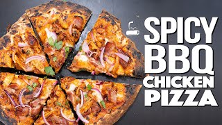 RIDICULOUSLY SPICY BBQ CHICKEN PIZZA  SAM THE COOKING GUY [upl. by Cassella553]