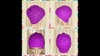 GORRO PUNTO TRENZADO A CROCHET [upl. by Adien]